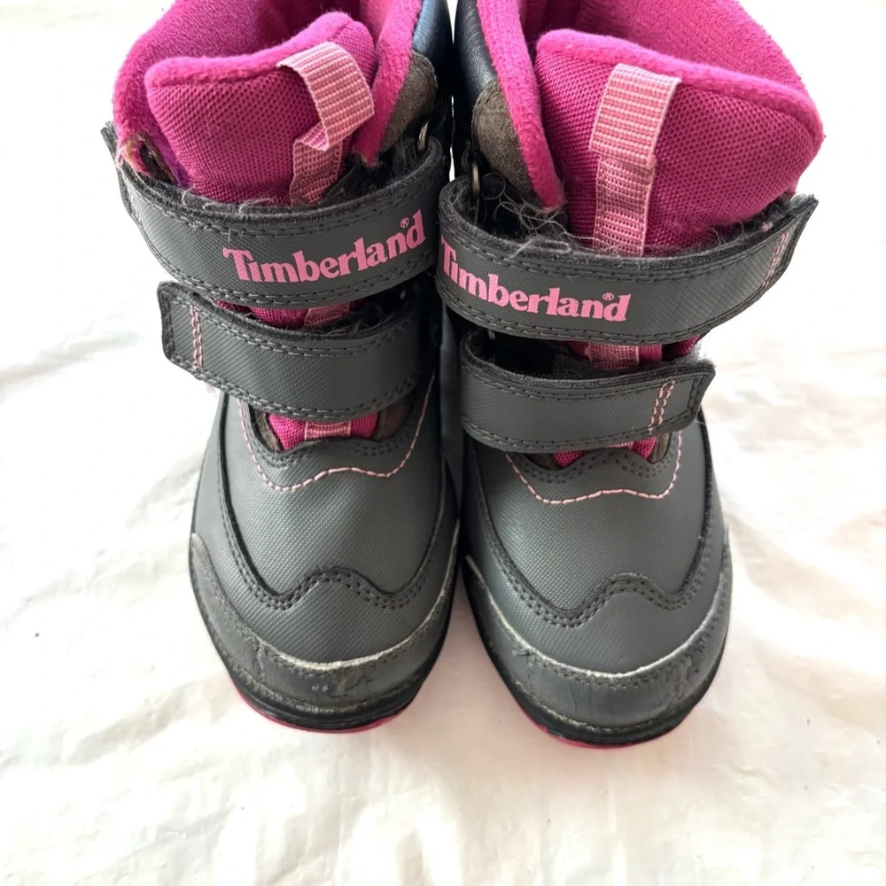 Timberland SnowBoots Fleece lined Gray Pink SZ 10.5 Used but decent condition
